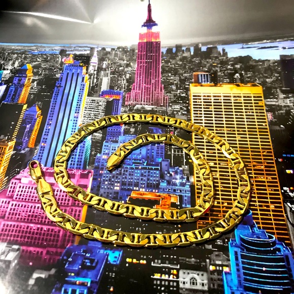 14KT Gold Plated GP Cuban Link Chain. Length is 22” - Picture 1 of 5